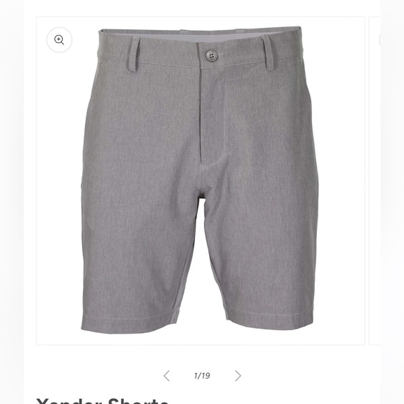 1764 Golf, mens Flat Front Heathered Gray Shorts - Picture 2 of 5